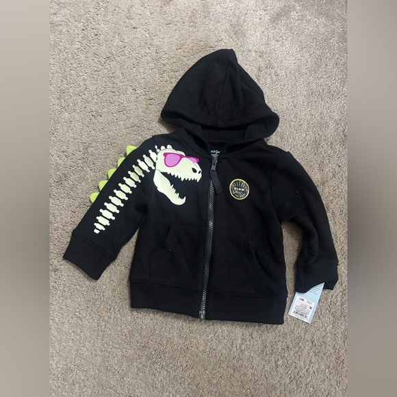 Toddler Boys' Glow In the Dark Dino Halloween Zip-Up Sweatshirt - Cat &
Jack 2T - Picture 6 of 8